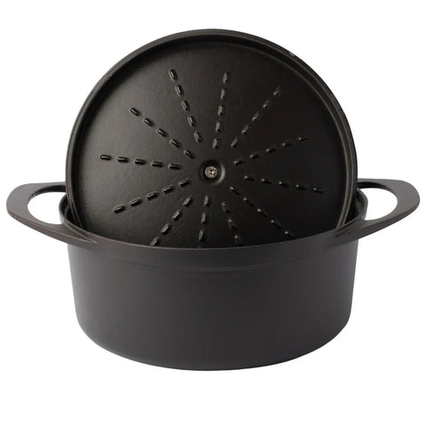Pot Art Cast Iron Induction Stockpot with Lid, 24cm, Black