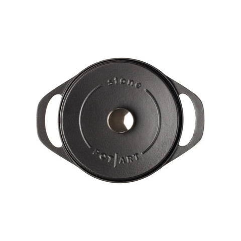 Pot Art Cast Iron Induction Stockpot with Lid, 24cm, Black