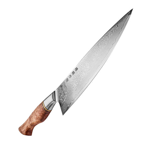 Karaca Vırtuoso Rudis Force Damascus Chef Knife, 20cm, Brown Silver