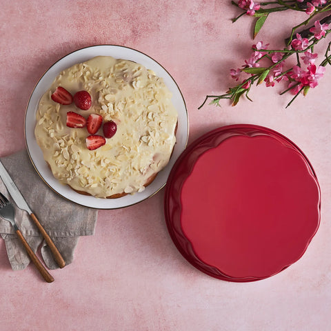 Karaca Ruby Aluminium Ring Cake Tin, 27cmx6cm, Light Pink