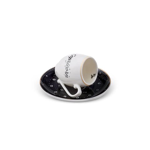 Karaca Signs of the Zodiac Capricorn Porcelain Espresso Turkish Coffee Cup, 90ml, Multi