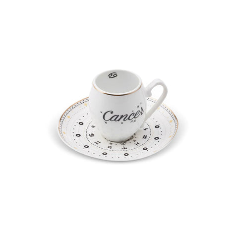 Karaca Signs of the Zodiac Cancer Porcelain Espresso Turkish Coffee Cup, 90ml, Multi
