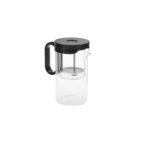 Karaca Brewy Glass Tea French Press, 500ml, Black Transparent