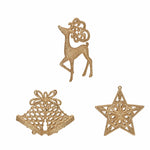 Karaca Home New Year Christmas Glitter Tree Decoration Set, 3 Piece, Gold
