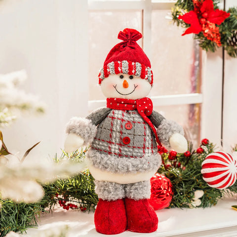 Karaca Home New Year Christmas Standing Snowman Plush Toy Decoration 34cm Multi
