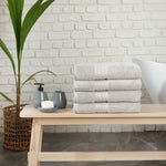 Karaca Home 100% Turkish Cotton Bath Towel Set, 4 Piece, 85cmx150cm, Grey