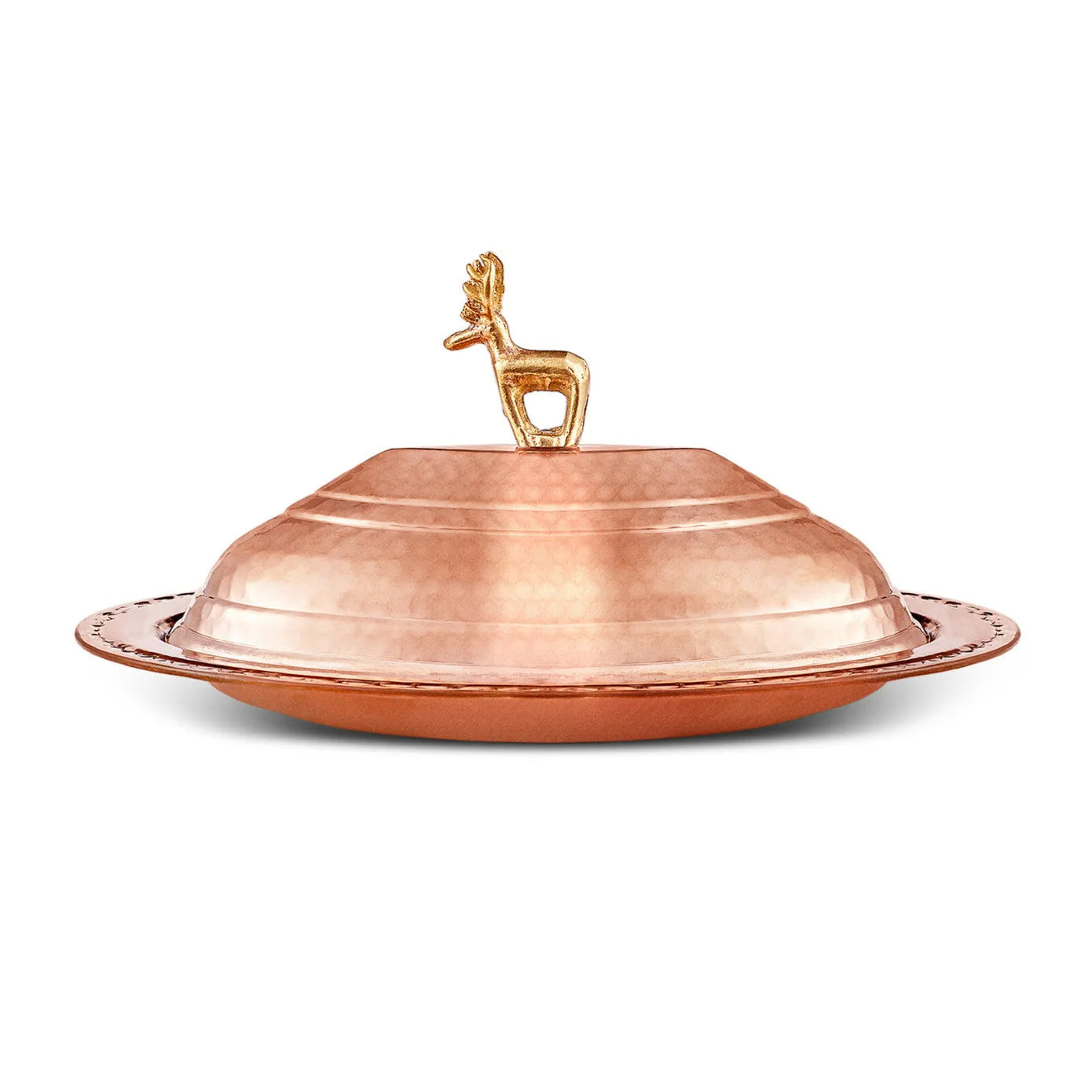 Karaca Alacahöyük Copper Serving Platter with Dome, 25cm, Copper
