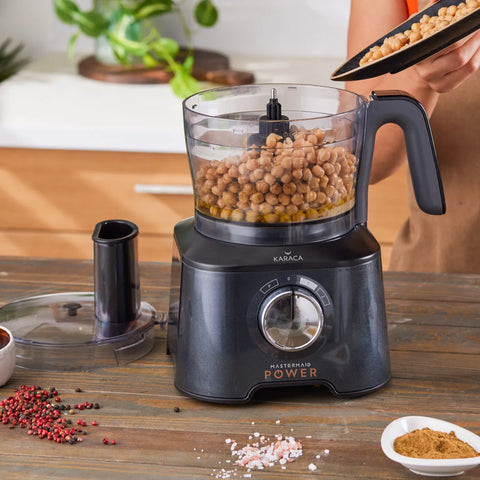 Karaca Mastermaid Power Multifunctional 10 in 1 Food Processor Set, 2000W, 1.5L, Shiny Black