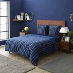 Nautica Home Ray 100% Cotton Duvet Cover Set, King, 230cmx220cm, Navy Blue Multi