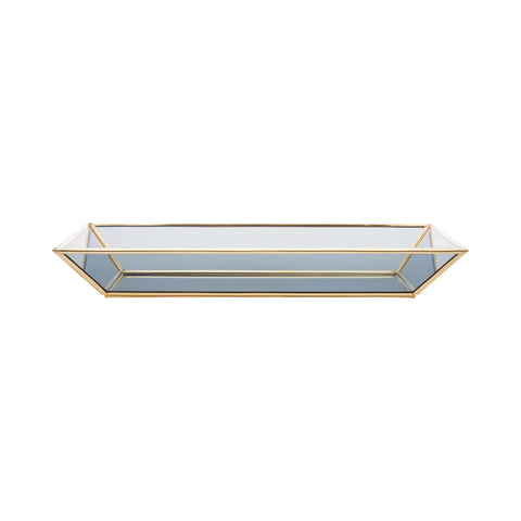 Karaca Home Line Glass Tray, 30cmx18cm, Black Gold