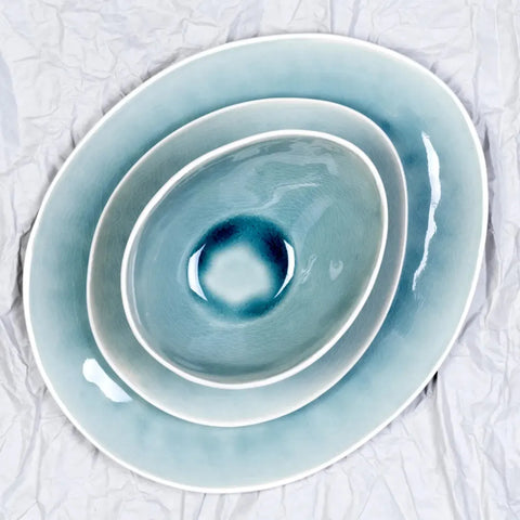 Karaca 18-Piece Reactive Glaze Dinner Set for 6 People, Turquoise