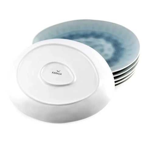 Karaca 18-Piece Reactive Glaze Dinner Set for 6 People, Turquoise