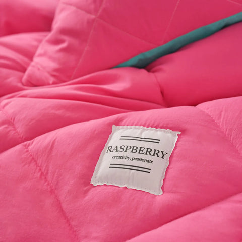 Karaca Home Smart Comfort Raspberry 100% Microfiber Duvet Set with Bed Sheet, Double, Pink Blue