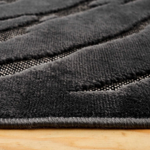 Kasmir Rugs 724 Scandinavian Storm Rug, 120cmx180cm, Black Grey