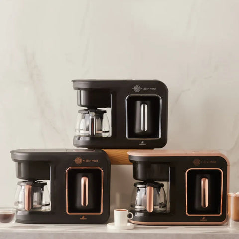 Karaca Hatır Plus Mod 5-in-1, 750 ml thee/filterkoffie & Turks koffiezetapparaat Rosie Brown, voor koffie, thee, melkverwarming, melkdrank en Turkse koffie, 1385 W, 5 + 5 kopjes Karaca Hatır Plus Mod 5-in-1, 750 ml thee/filterkoffie & Turks koffiezetapparaat Rosie Brown, voor koffie, thee, melkverwarming, melkdrank en Turkse koffie, 1385 W, 5 + 5 kopjes