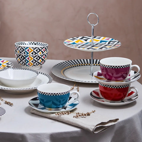 Karaca Game New Generation Bone CerealSoup Bowl, 14cm, Black White