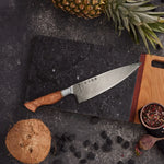 Karaca Vırtuoso Rudis Force Damascus Chef Knife, 20cm, Brown Silver