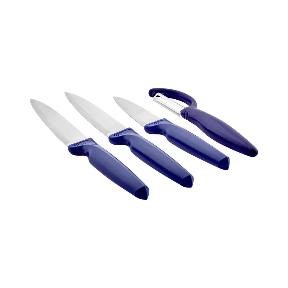 Dr.Inox 4 Piece Stainless Steel Knife Set, Navy Blue