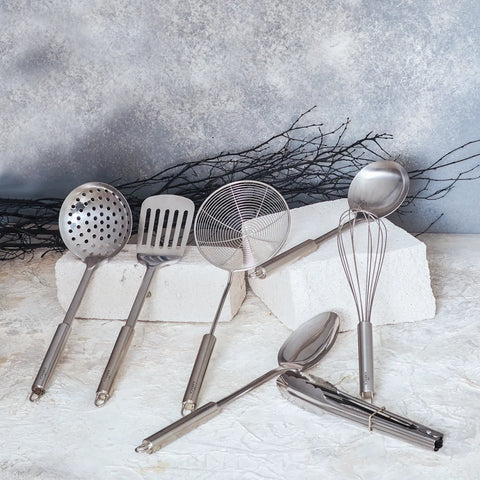 Karaca Hepsi 7 Piece Stainless Steel Kitchen Utensil Set, Silver