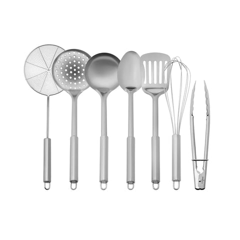 Karaca Hepsi 7 Piece Stainless Steel Kitchen Utensil Set, Silver