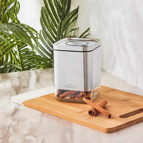 Karaca Avangart İnox Glass Storage Container, Small, Silver