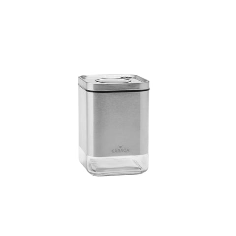 Karaca Avangart İnox Glass Storage Container, Small, Silver