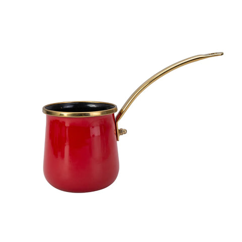 Karaca Troy Enamel Induction Turkish Coffee Pot, 350ml, Red Gold