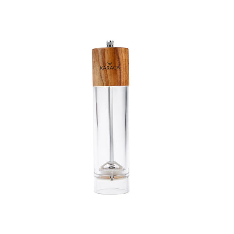 Karaca Net Acrylic Spice Grinder, 15cm, Wood Transparent