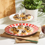 Karaca Aries Porcelain 2-Tier Cake Stand, 27cm, Red Multi