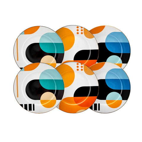 Karaca Puzzle Porcelain Serveware Set for 6 People, 19cm, Multi