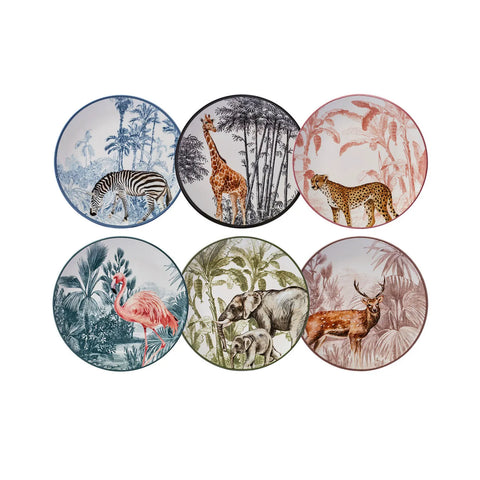 Karaca Jungle 6 Piece Porcelain Serveware Set, 22cm, Multi