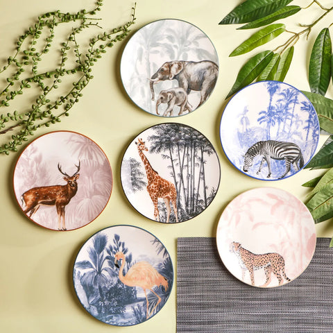 Karaca Jungle 6 Piece Porcelain Serveware Set, 22cm, Multi