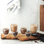 Karaca Double Wall Borosilicate Glass Cup Set for 6 People, Clear