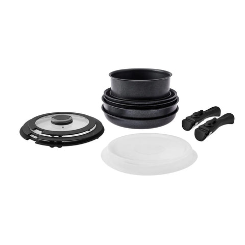 Karaca BioDiamond Easy Clip 13-Piece Non-Stick Cookware Set, Black
