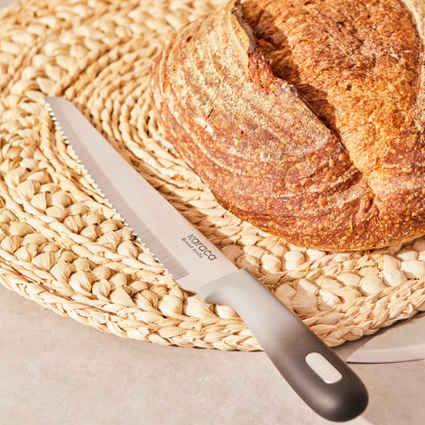 Karaca Moonlight 5 Piece Round Knife Block Set, Black Grey