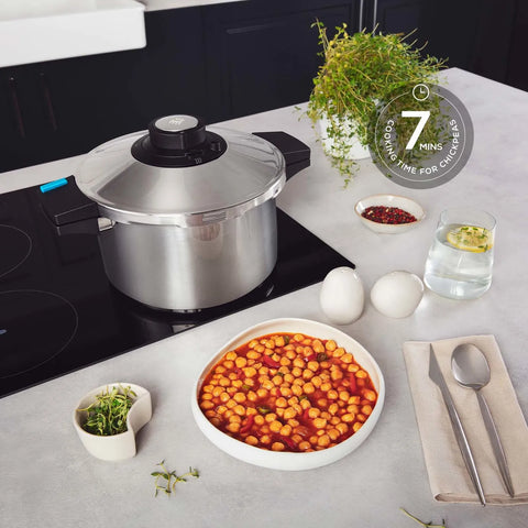 Karaca Quick and Safe 2-Piece Stainless Steel Induction Pressure Cooke Karaca Quick and Safe 2-Piece Stainless Steel Induction Pressure Cooke