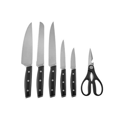 Karaca Toledo 12 Piece Knife Set with Stand, Black