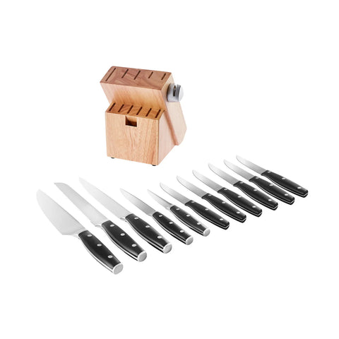 Karaca Toledo 12 Piece Knife Set with Stand, Black