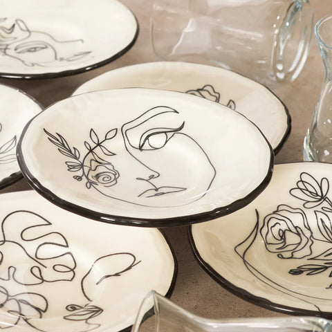 Karaca Face 12 Piece Turkish Tea Set for 6 People, 132ml, Multi