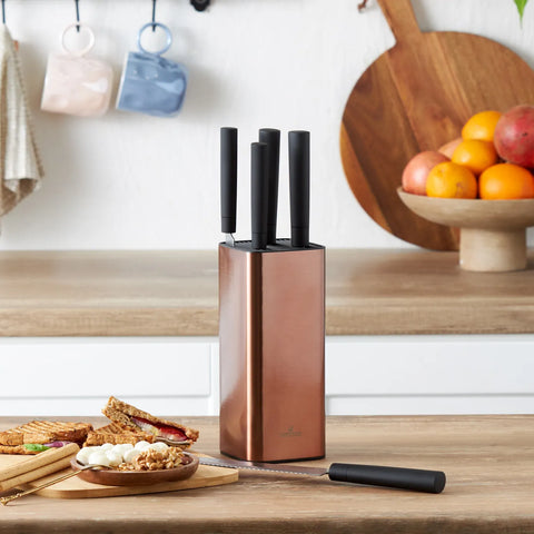 Karaca Grammy Knife Block Set, 5 Piece, Copper Black