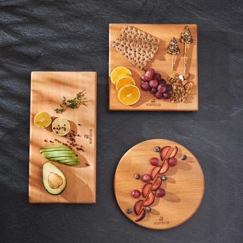Karaca Urbanwood Wooden Square Serving Board, 260mmx260mm, Wood