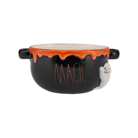 Karaca Halloween Magic Ceramic Cereal/Soup Bowl, 21cm, Orange Black