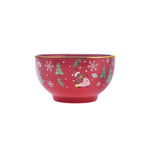 Karaca New Year Christmas New Generation Bone Golden Line Noodle Bowl, 14cm, Red Multi