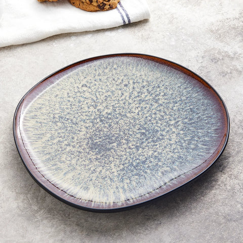 Karaca Galactic Reactive Glaze Dinner Plate, 27cm, Black Multi