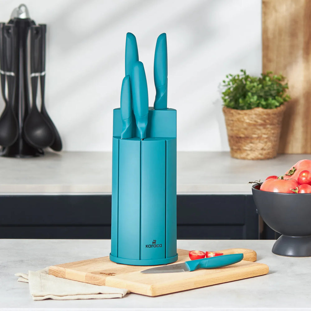 Karaca Proofcut 5 Piece Knife Block Set, Green