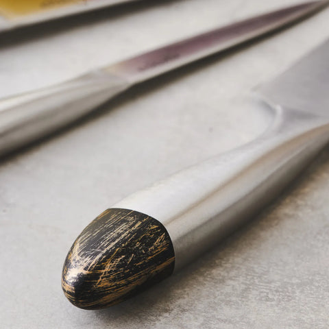 Karaca Dynamic 5 Piece Knife Set with Stand, Wood Silver