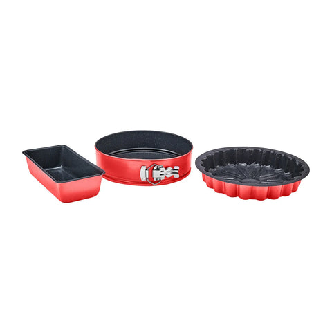 Karaca Teemo New 3 Piece Bakeware Set, Red