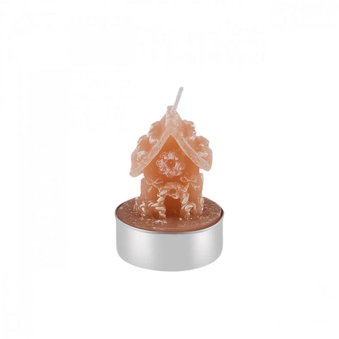 Karaca New Year Christmas Ginger House Tealights, 3 Piece, 18cmx5cmx6cm, Brown