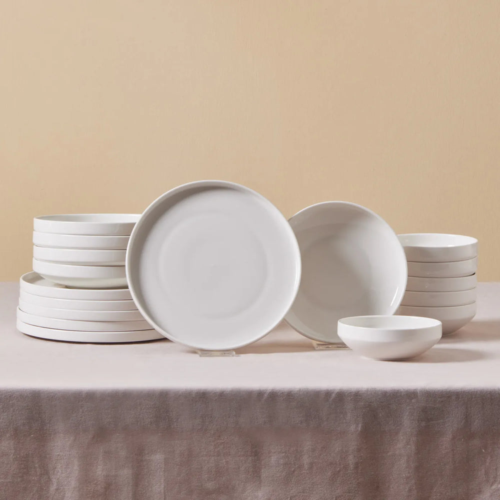 Karaca Felix 18-Piece Porcelain Dinner Set for 6 People, White