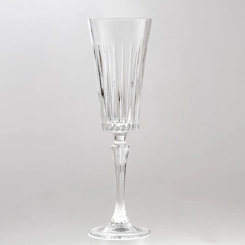 Rcr Timeless 6 Piece Crystal Glass Fluted Wine Glasses, 238ml, Transparent